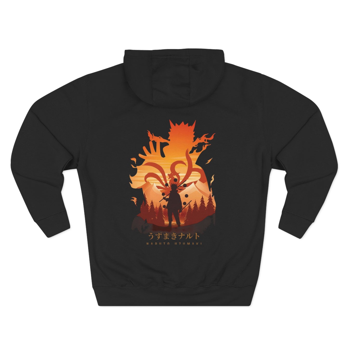 Three-Panel Fleece Hoodie with Anime-Inspired Designs