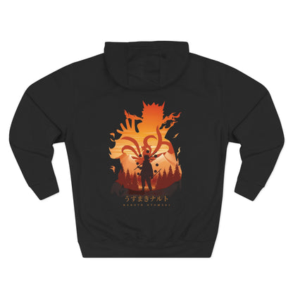 Three-Panel Fleece Hoodie with Anime-Inspired Designs