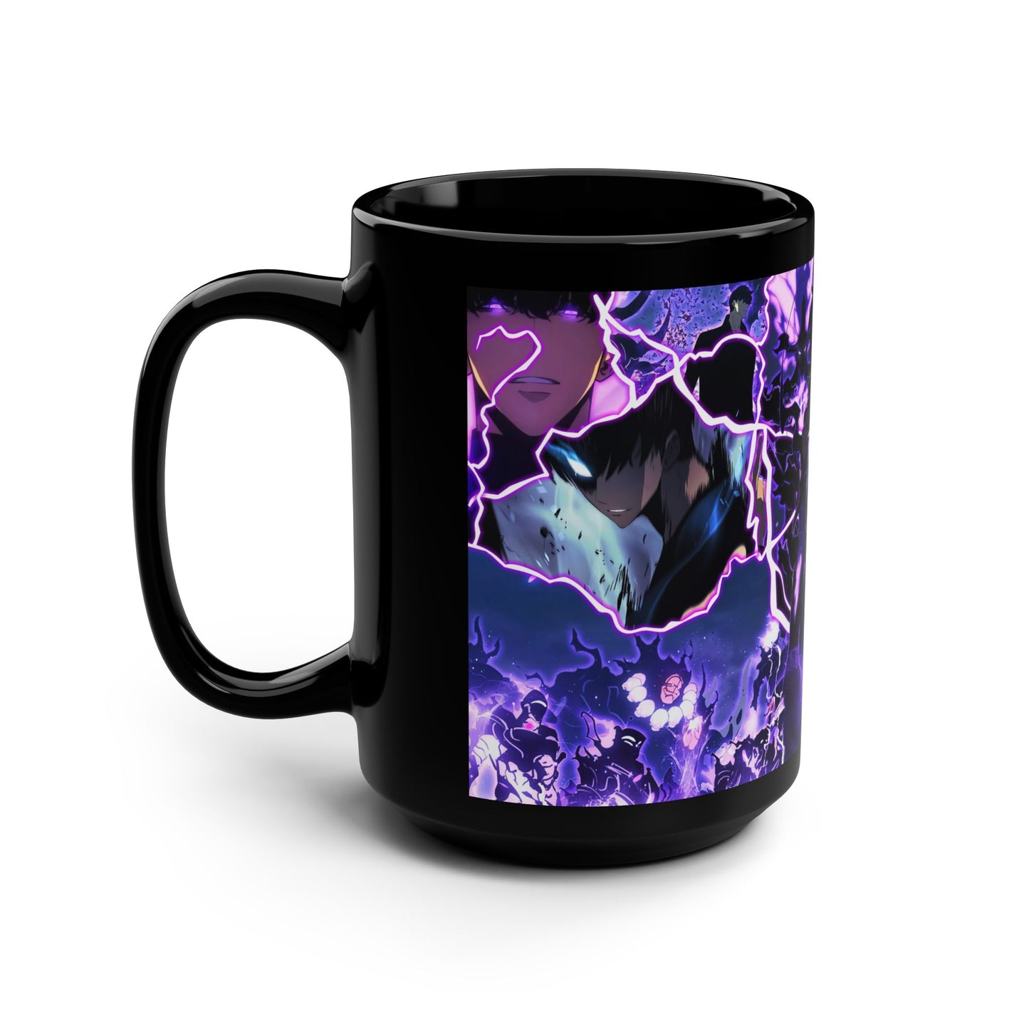 Electric Vibes Black Mug, 15oz | Anime Mug, Gift for Him, Coffee Lover, Unique Design, Kitchen Decor