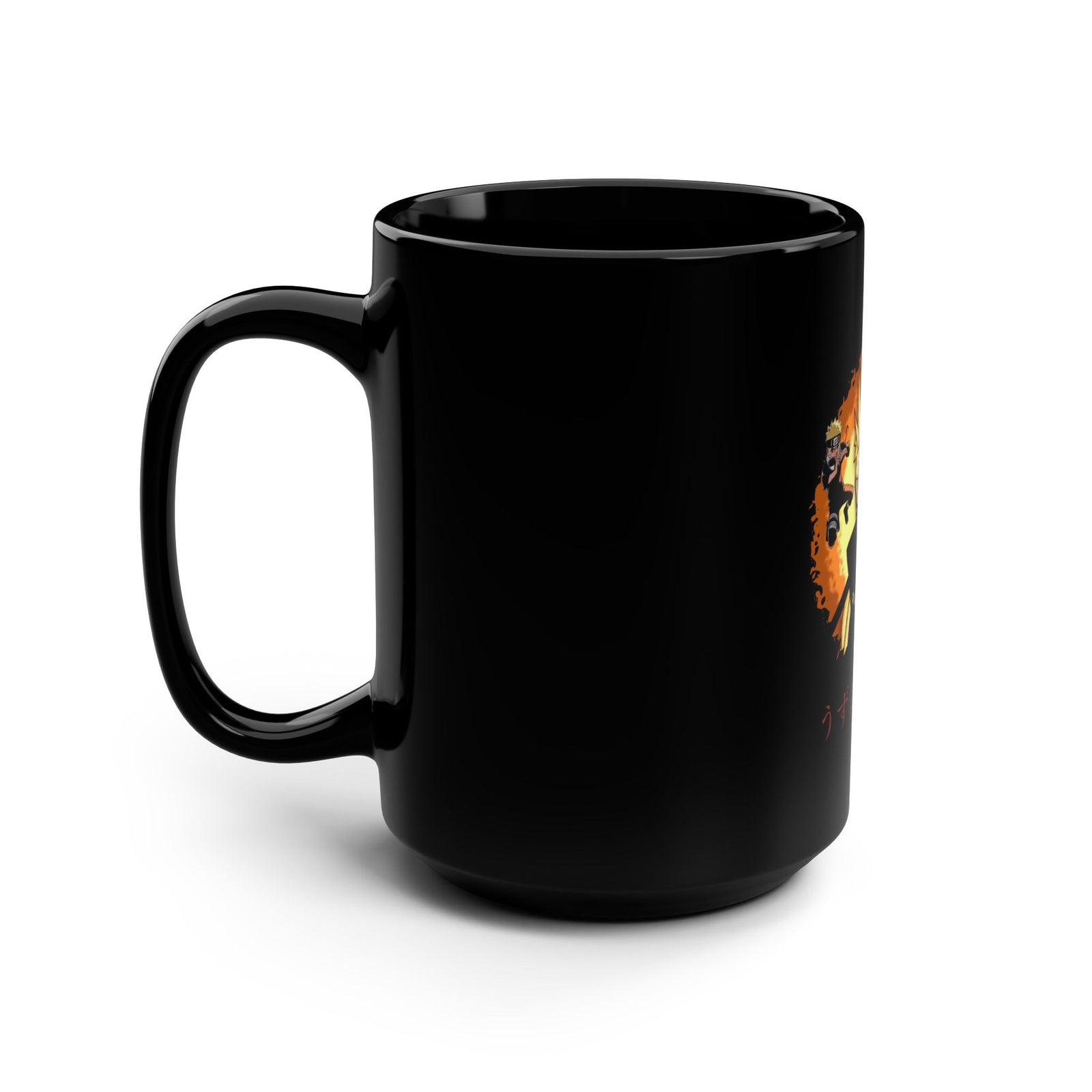 Naruto Black Mug, Anime Coffee Cup, 15oz Gift for Fans, Perfect for Birthdays, Holidays, Collectibles, Japanese Art