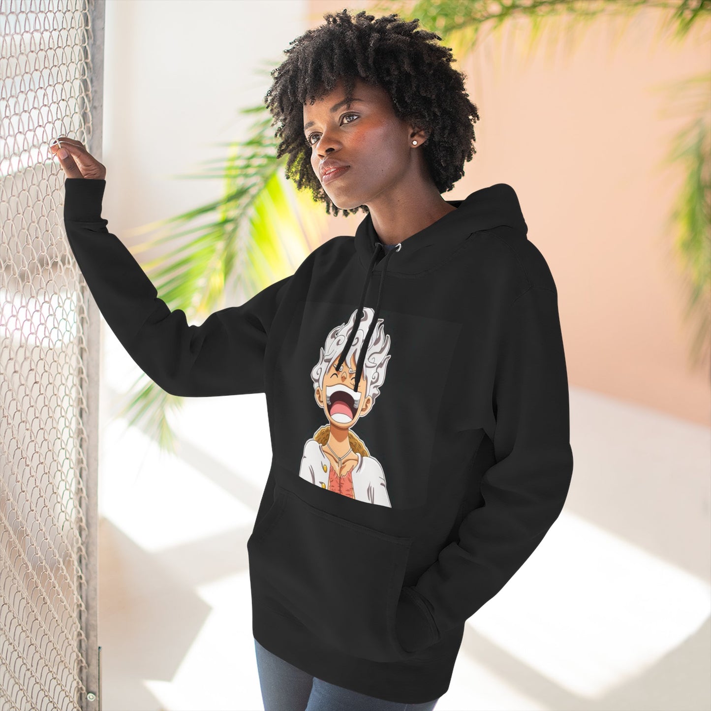 Monke D Luffy Inspired Anime Fleece Hoodie