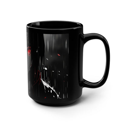 Naruto Themed Black Mug, 15oz, Anime Gift for Fans, Unique Coffee Cup, Perfect for Birthdays, Holidays, Collectibles, Daily Use