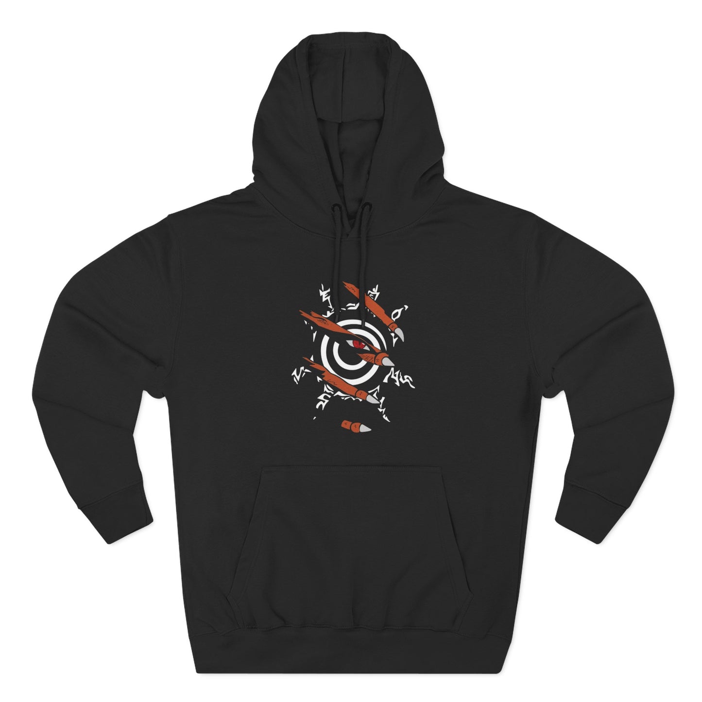 Three-Panel Fleece Hoodie with Anime-Inspired Designs