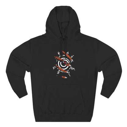 Three-Panel Fleece Hoodie with Anime-Inspired Designs
