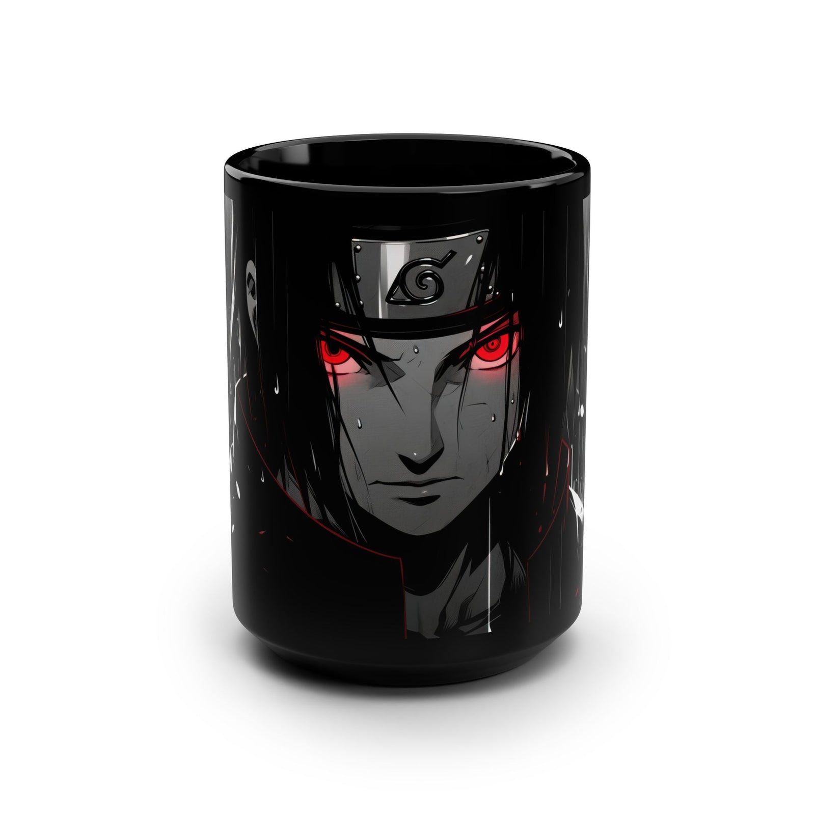 Naruto Themed Black Mug, 15oz, Anime Gift for Fans, Unique Coffee Cup, Perfect for Birthdays, Holidays, Collectibles, Daily Use