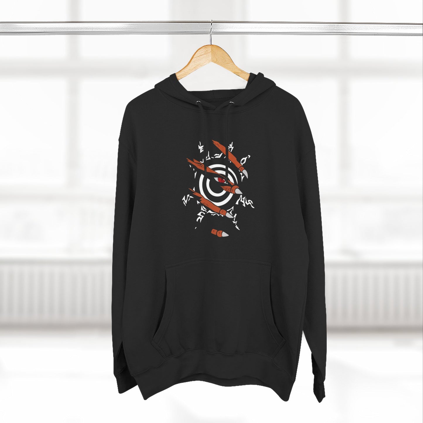 Three-Panel Fleece Hoodie with Anime-Inspired Designs
