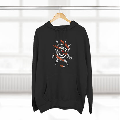 Three-Panel Fleece Hoodie with Anime-Inspired Designs