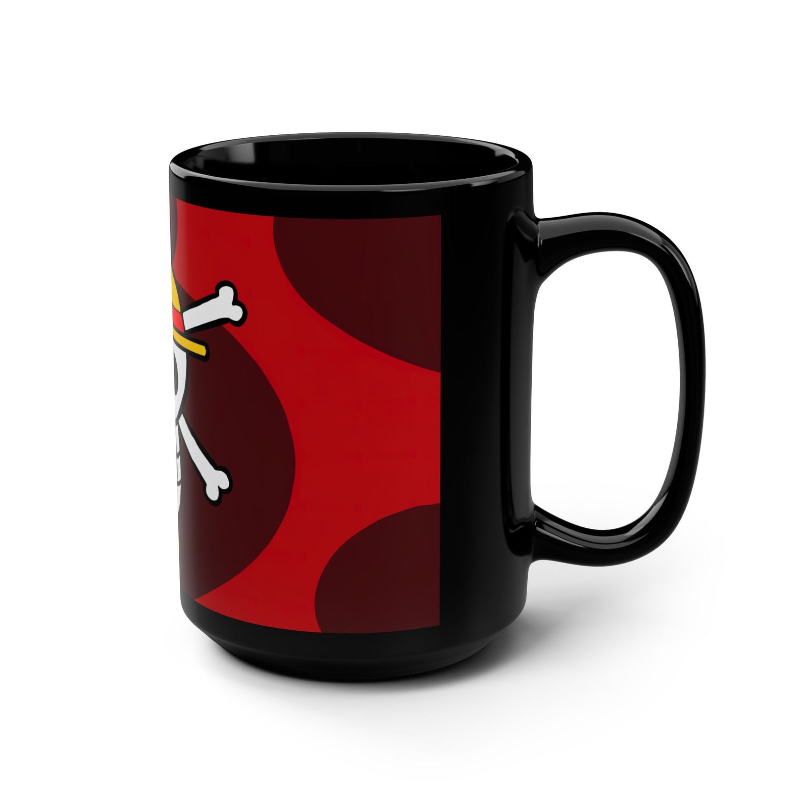 Pirate-themed Coffee Mug, Anime Lover Gift, Unique 15oz Black Mug, Perfect for Birthdays, Sweet Treats, and Cozy Nights