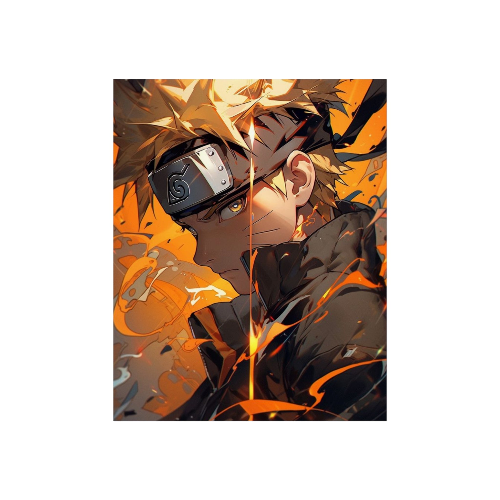 Naruto Fine Art Poster | Anime Wall Art Print | Manga Decor | Gift for Fans | Orange Aesthetic Art | Ninja Themed Room Decor