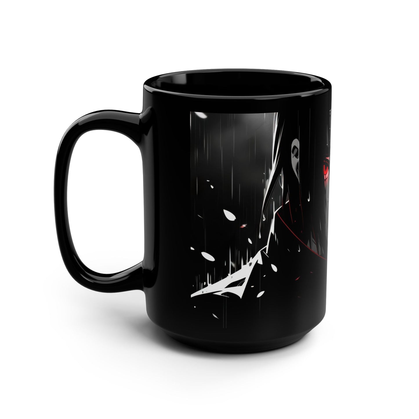 Naruto Themed Black Mug, 15oz, Anime Gift for Fans, Unique Coffee Cup, Perfect for Birthdays, Holidays, Collectibles, Daily Use