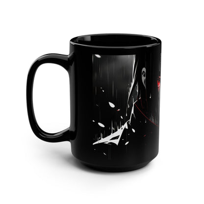 Naruto Themed Black Mug, 15oz, Anime Gift for Fans, Unique Coffee Cup, Perfect for Birthdays, Holidays, Collectibles, Daily Use