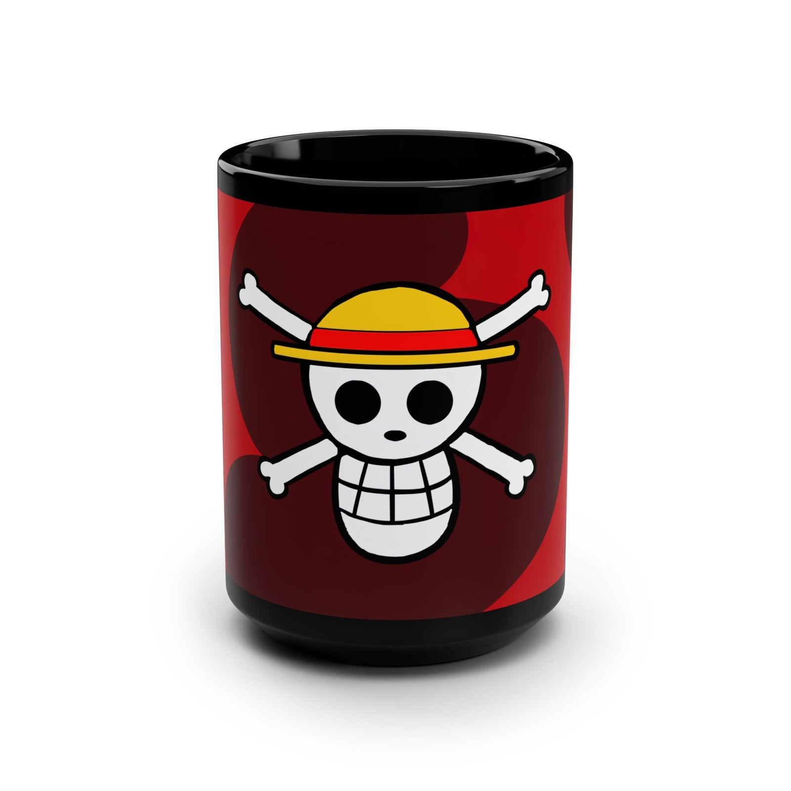 Pirate-themed Coffee Mug, Anime Lover Gift, Unique 15oz Black Mug, Perfect for Birthdays, Sweet Treats, and Cozy Nights